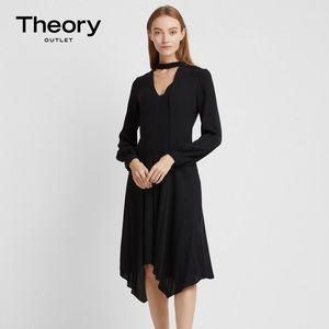 theory Tie neck Drape Dress